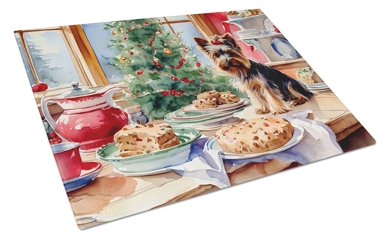 Edge Collections - 12" X 15" - Christmas Tempered Glass Cutting Board, Chopping Board - 1 Unit